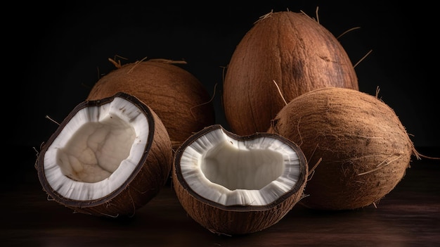 A coconut with the inside cut open