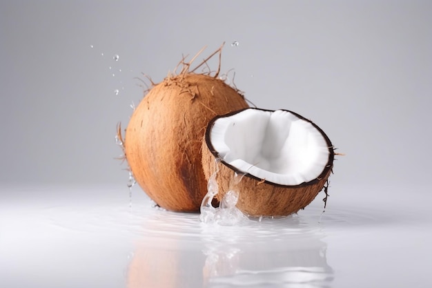 A coconut with water dripping from it