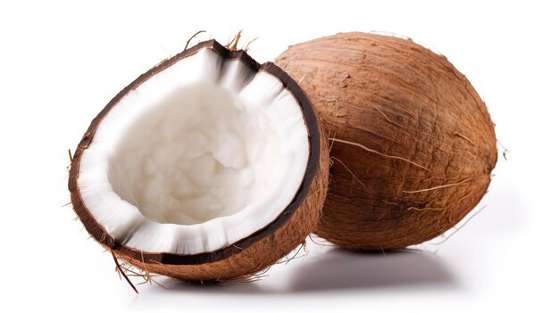 A coconut with a white background