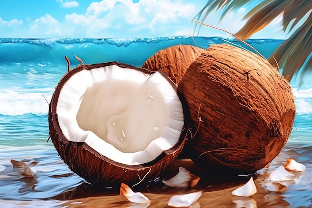 Coconuts on the beach wallpapers