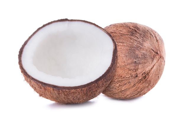 Coconuts isolated on the white background