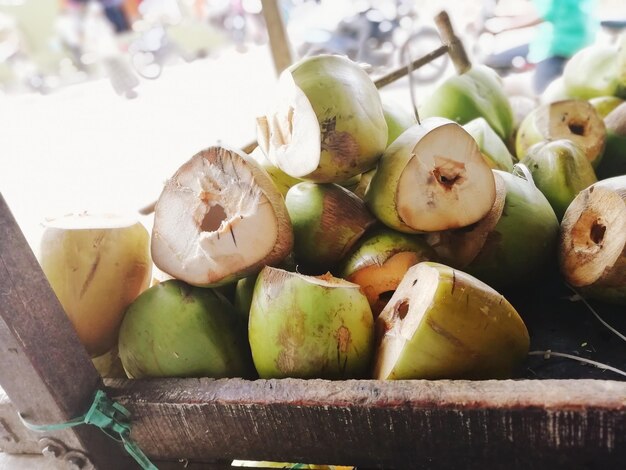 Foto coco al mercato in vendita