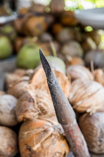 Noci di cocco sul mercato