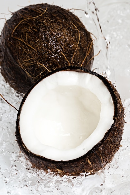 Coconuts and water splash