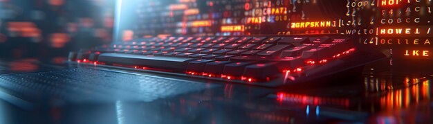 code editor and keyboard symbol with copy space artistic rendering for coding and software enginee