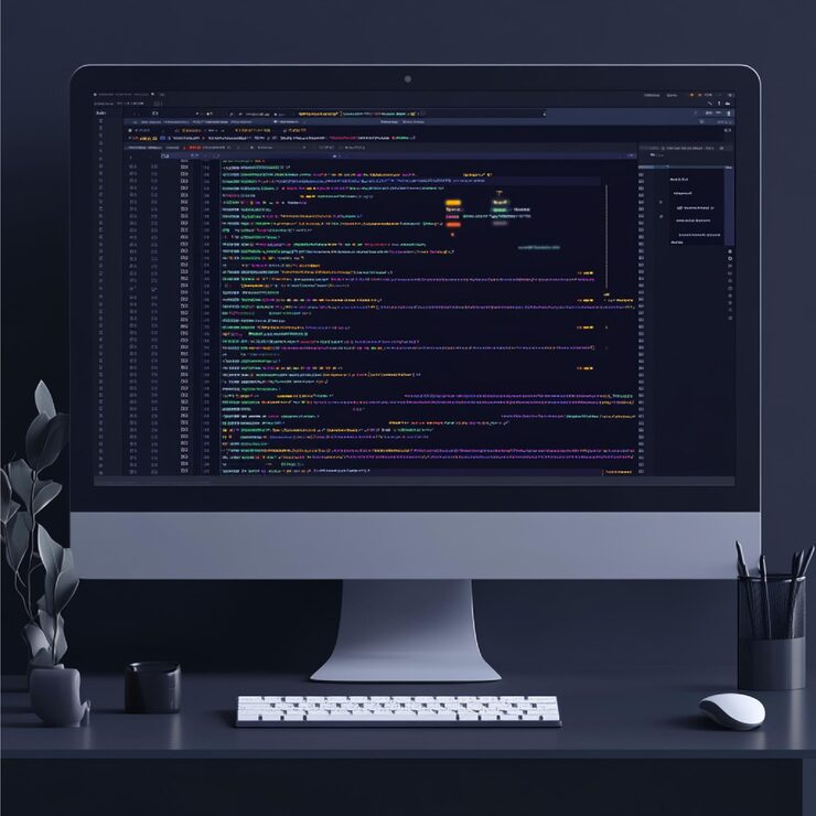 Photo a code editor showcasing a functional programming language like haskell or lisp with code highlight