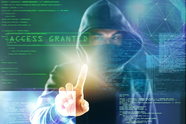 程式編碼和資訊技術 網絡安全用戶界面和有網絡犯罪詐騙和下載病毒的密碼的人