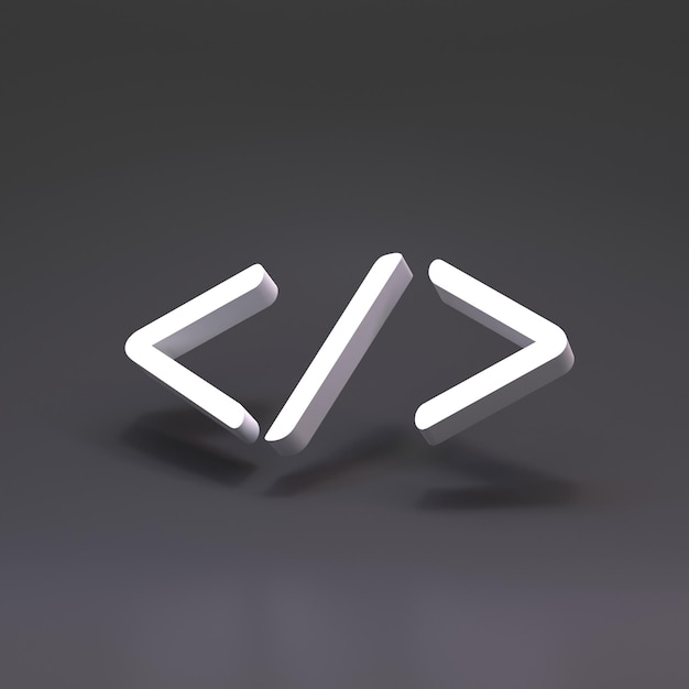 Code part symbol Concept of coding and programming 3d render