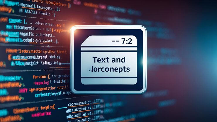Photo code snippets and terminal icon with blank space perfect for coding environments and software devel