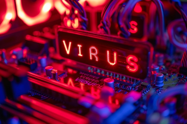 Foto avvertimento di virus di minaccia di codice rosso