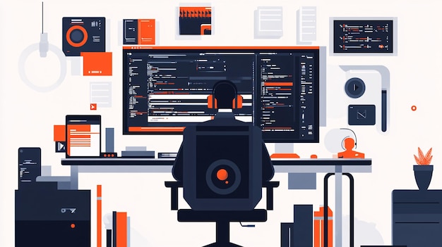 coder working on an html5 canvas with animated elements dynamic web content creation engaging digital design