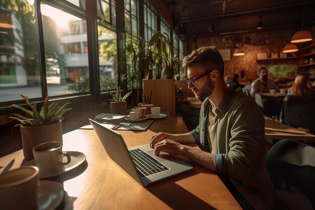 Premium AI Image | Coder working on user interface using portable ...