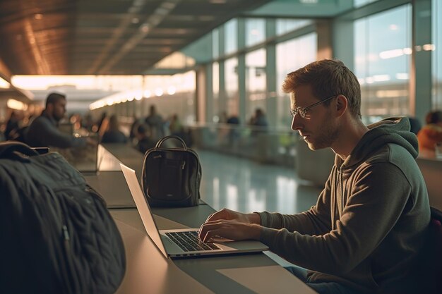 Premium AI Image | Coder working on user interface using portable ...