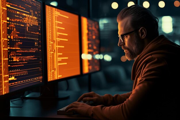 coder working on user interface using portable computer