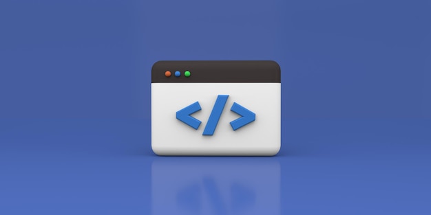 Codering programmeerconcept 3D-rendering afbeelding