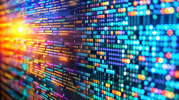 coding programming source code screen colorful abstract data display software developer web program script