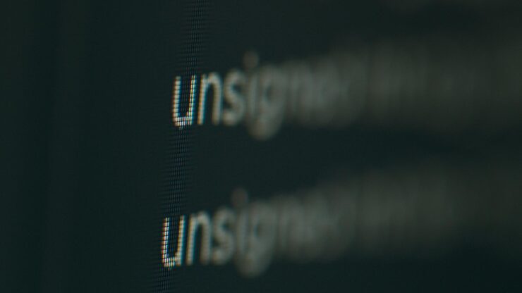 Photo coding script on terminal window with web text and cloud computing, showing database developing on screen. programming code with it language and creating artificial intelligence. close up.