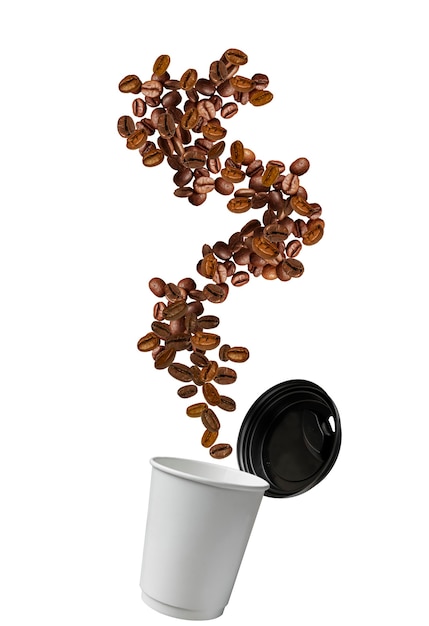 coffe beans splashing