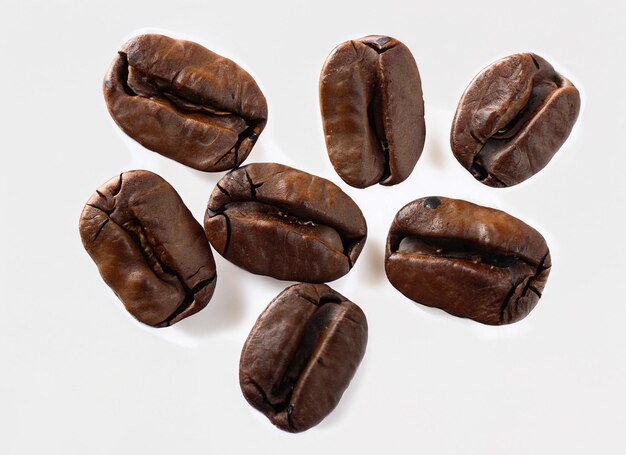 Coffe Beans On White Background Ai Generated