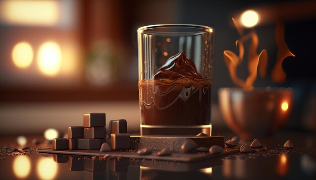 Coffe with chocolate Background Coffe time Generative AI