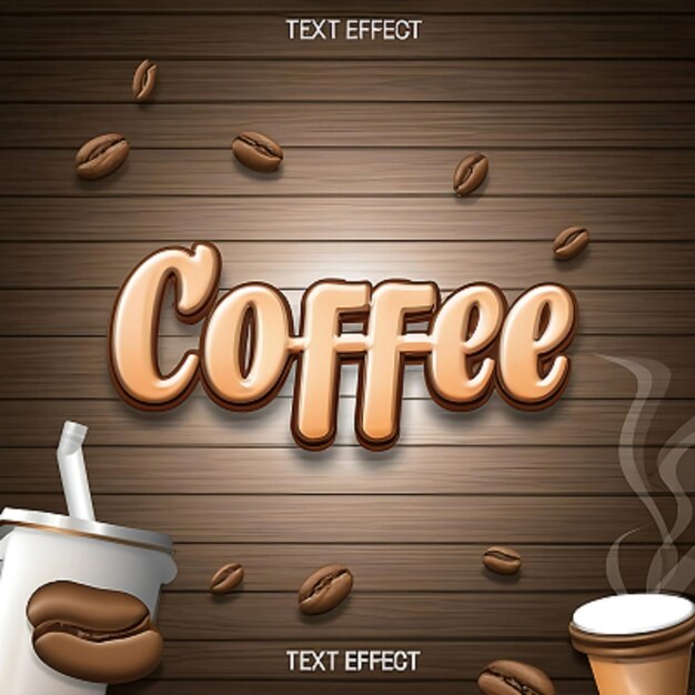 Photo coffee 3d text effect