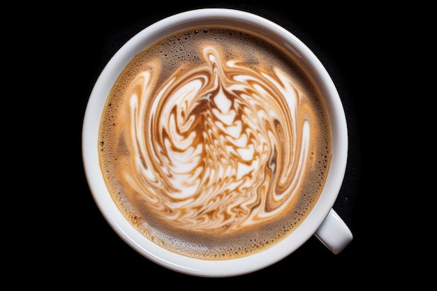 Coffee art in a cappuccino with a minimalist design created with generative ai
