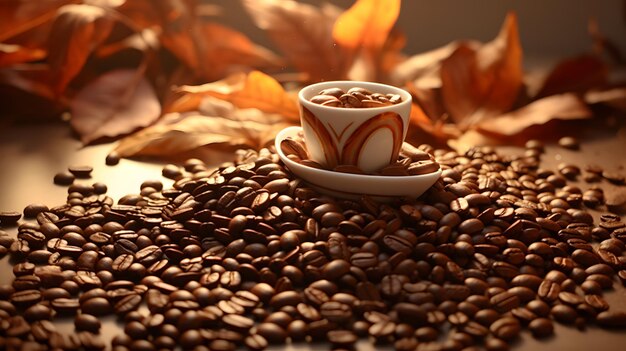 Coffee background illustration design coffee beans caffeine