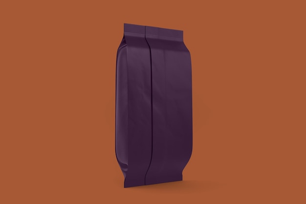 Coffee Bag Left Side Isolated In Orange Background