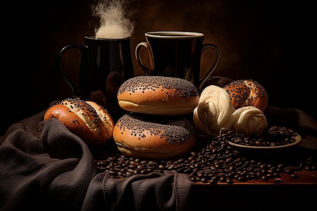 Coffee and Bagel Breakfast