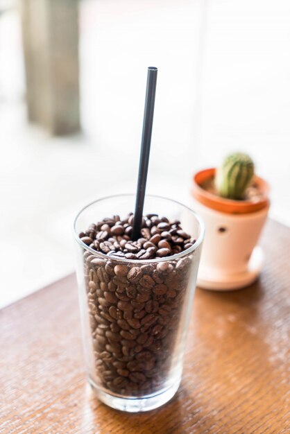 coffee bean in glass