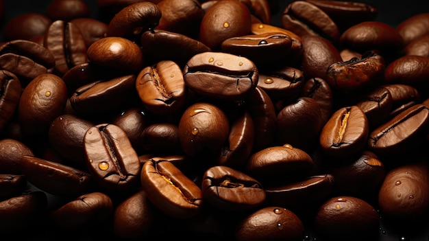 Coffee bean illustration wallpaper black background