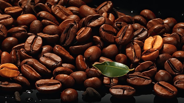 Coffee bean illustration wallpaper black background