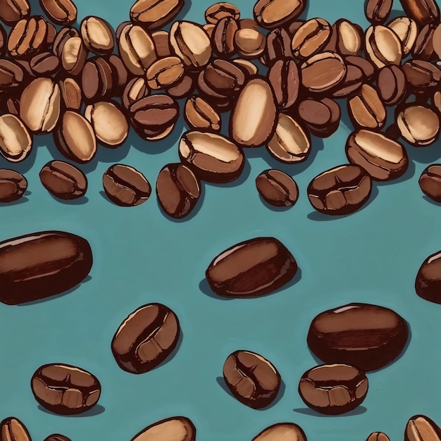 Coffee Bean Pattern Sketch Illustration Background