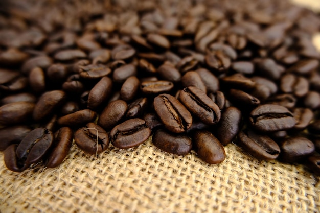 Photo coffee beans after the roasting process