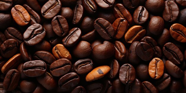 Coffee beans background roasted coffee texture background generative ai