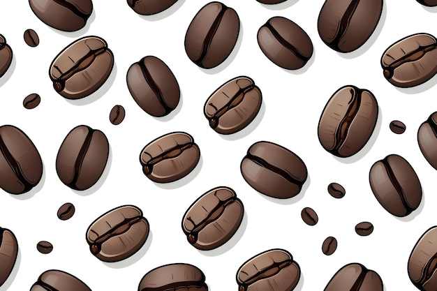 coffee beans background Transparent background illustration