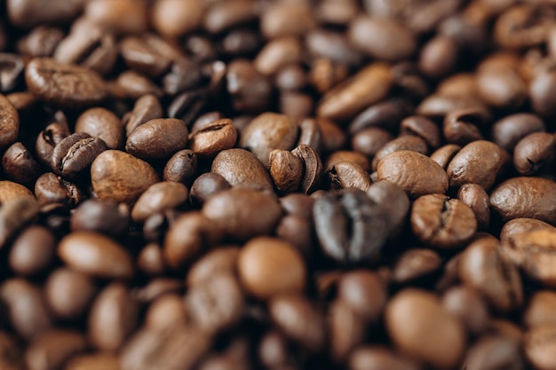 Coffee beans background with copy space