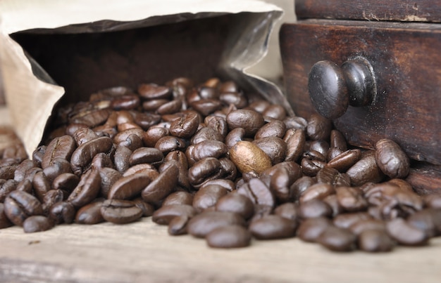 Coffee beans in a bag