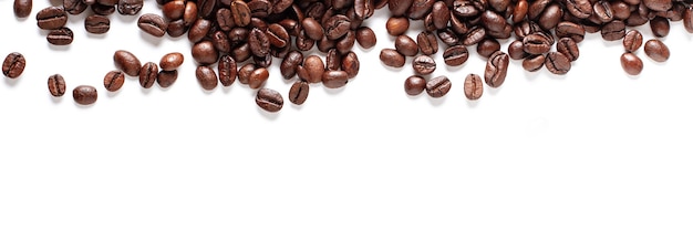 Coffee beans banner background.