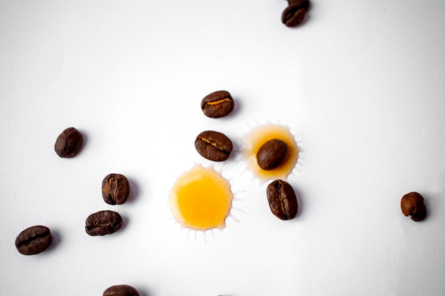 コーヒー豆豆をクローズアップ