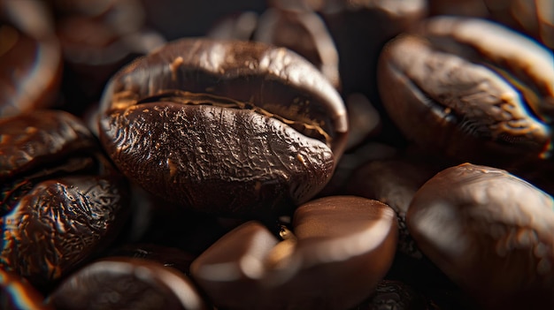 Coffee beans closeup Generative AI