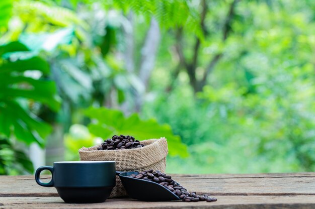 Chicchi di caffè tazza di caffè energia