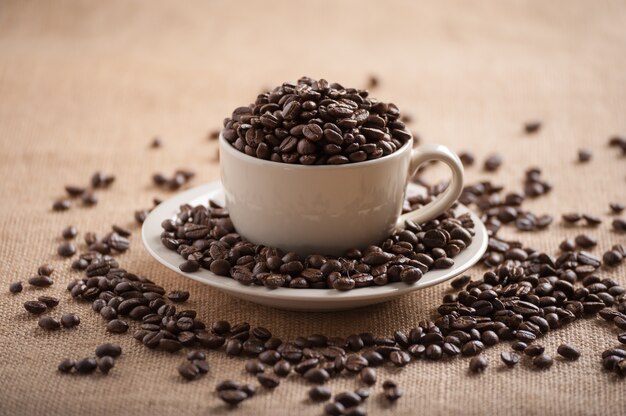 coffee beans in cup