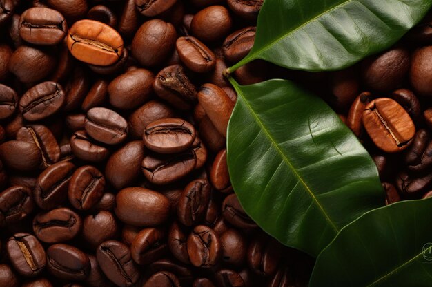 Coffee beans and foliage