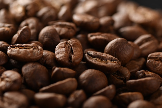 Coffee beans Isolated on a black background