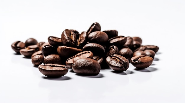 Coffee beans isolated on white background ai generated high quality photo