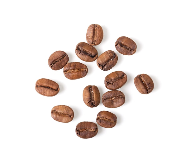 Coffee Beans isolated on white background top view