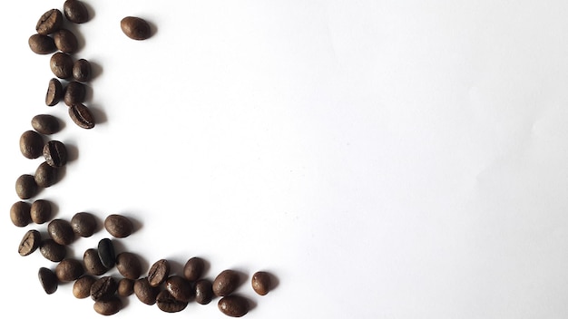 Photo coffee beans isolated on a white background with copy space for writing text