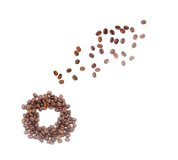 coffee beans isolated on a white background