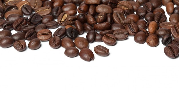 Coffee beans isolated on white background